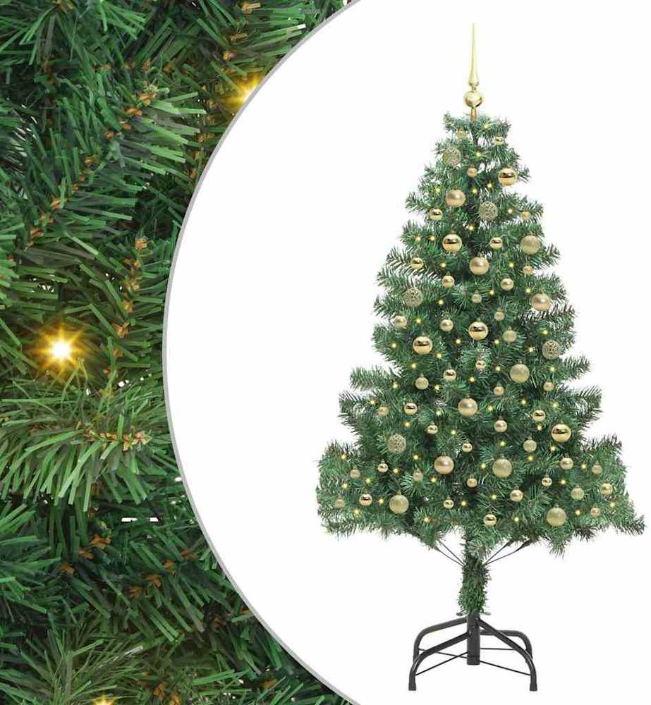 Kalėdų eglutė su 300 LED s stovu Žalia 180 cm PVC