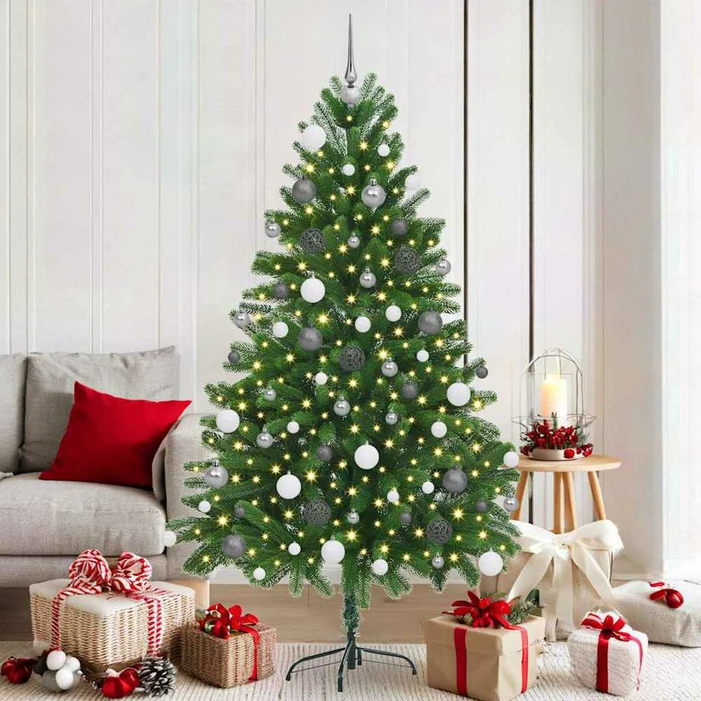 Kalėdų eglutė su 300 LED s stovu Žalia 180 cm PE