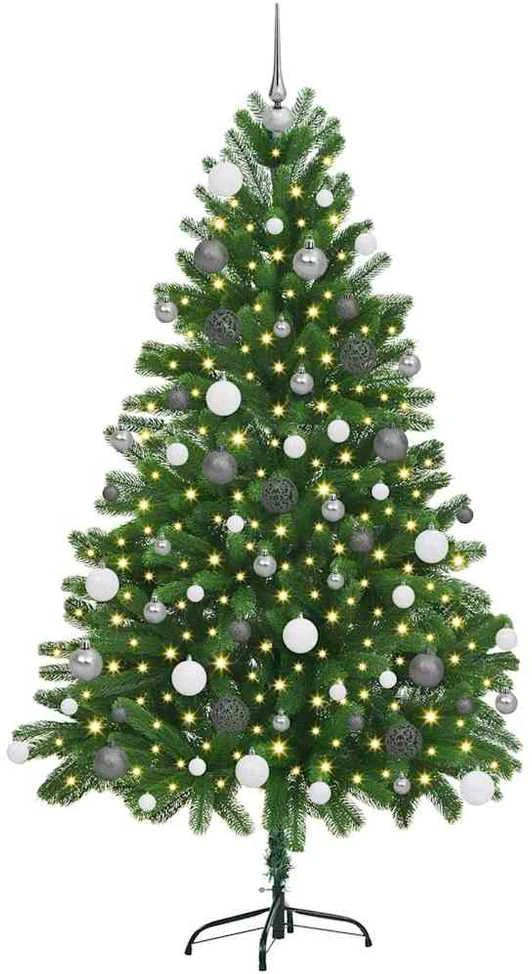 Kalėdų eglutė su 300 LED s stovu Žalia 180 cm PE