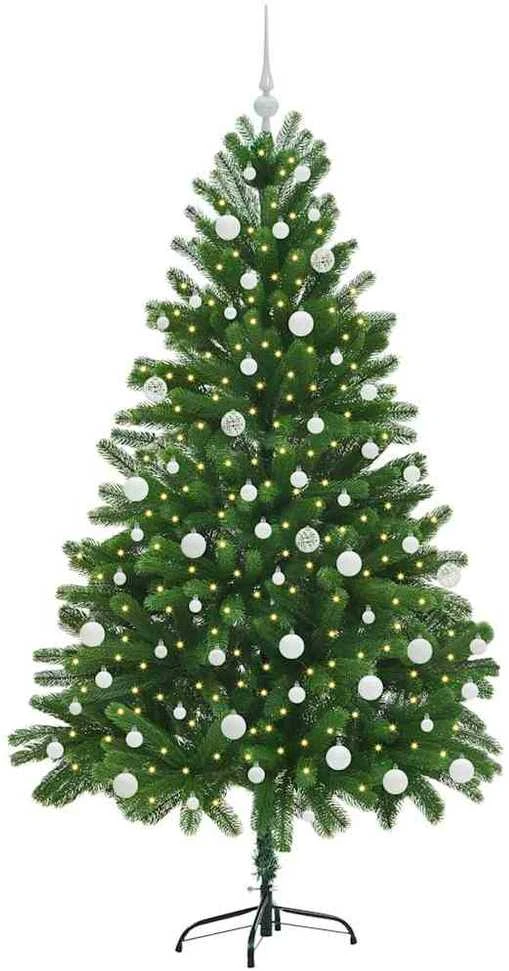 Kalėdų eglutė su 300 LED s stovu Žalia 180 cm PE