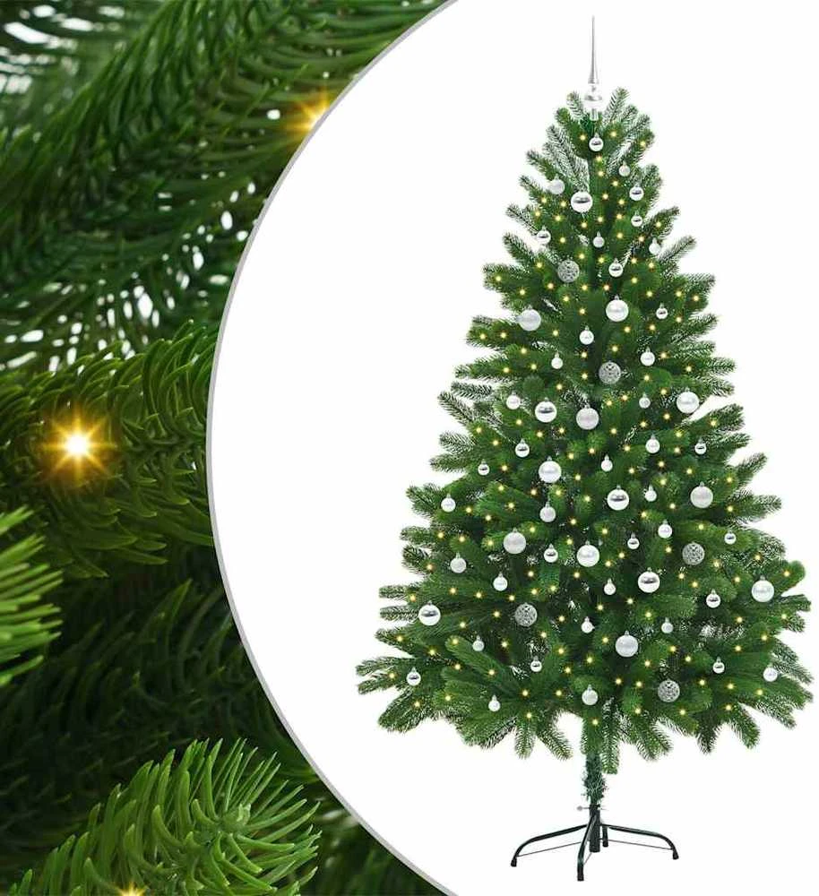 Kalėdų eglutė su 300 LED s stovu Žalia 210 cm PE