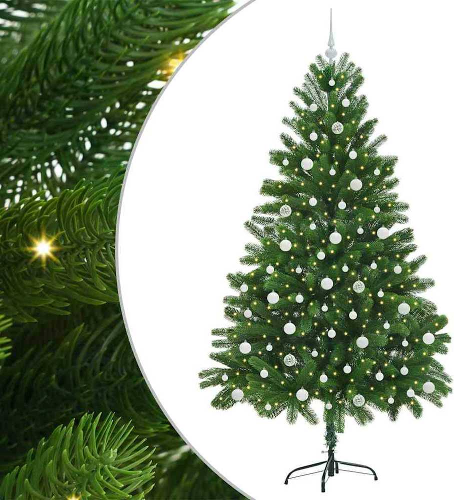 Kalėdų eglutė su 300 LED s stovu Žalia 210 cm PE