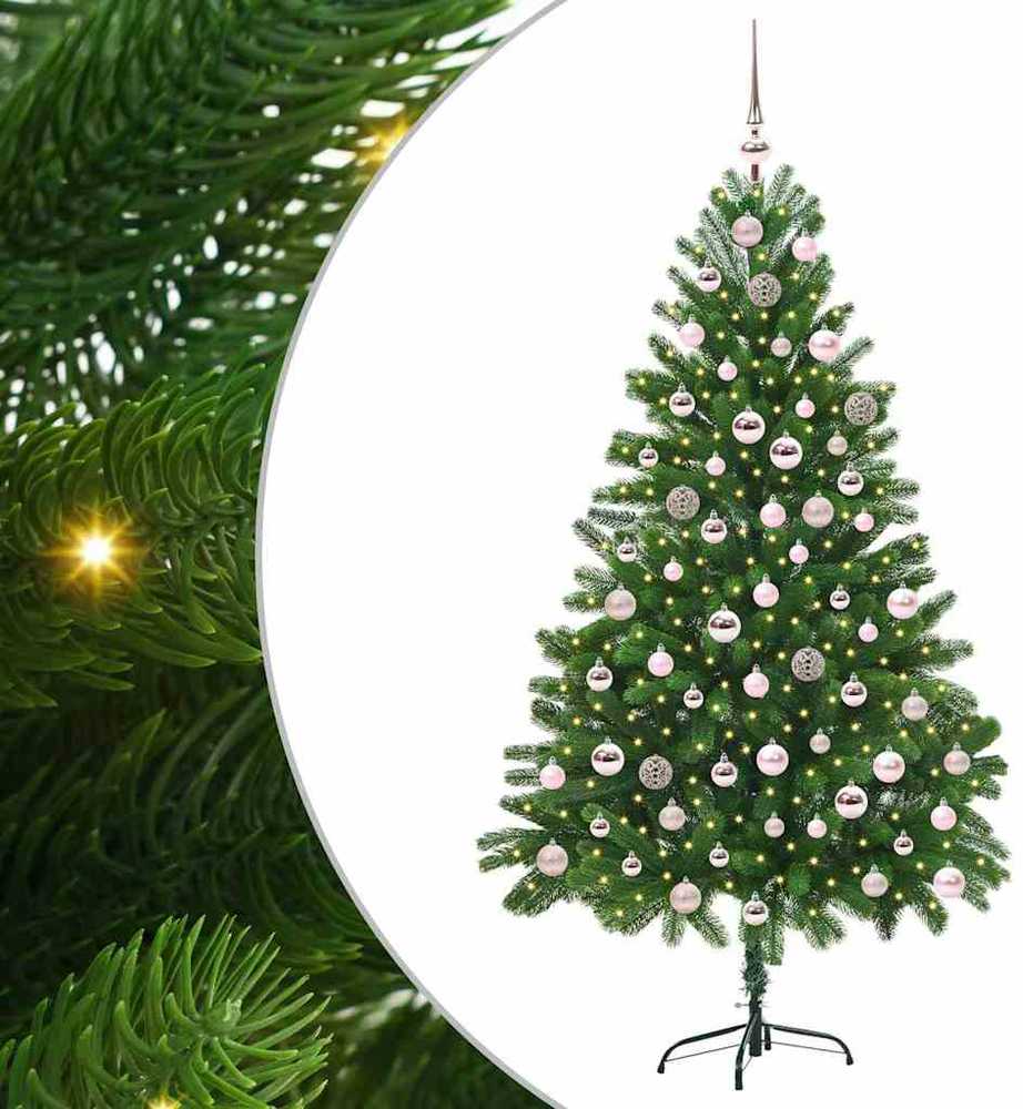 Kalėdų eglutė su 300 LED s stovu Žalia 210 cm PE