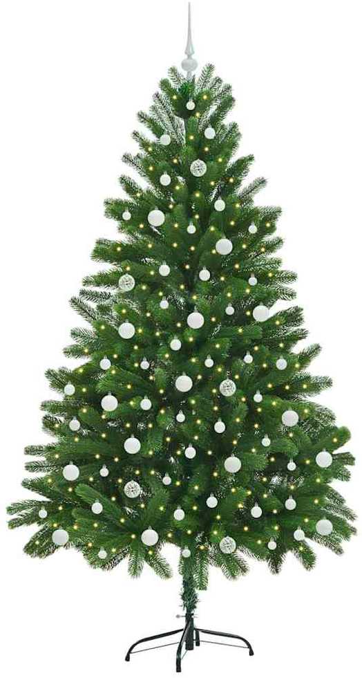 Kalėdų eglutė su 300 LED s stovu Žalia 210 cm PE