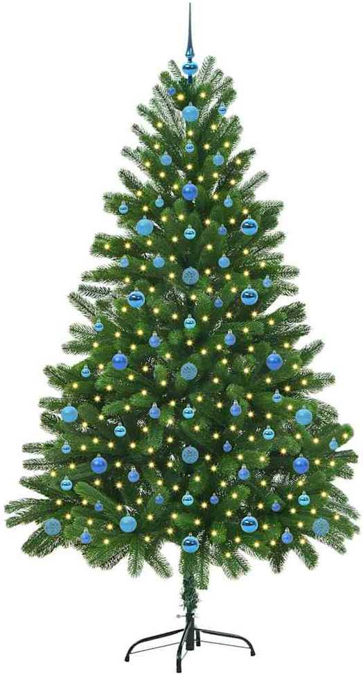 Kalėdų eglutė su 300 LED s stovu Žalia 210 cm PE