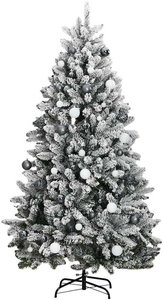 Kalėdų eglutė su šarnyrinėmis šakomis/LED/žaisliukais, 270cm