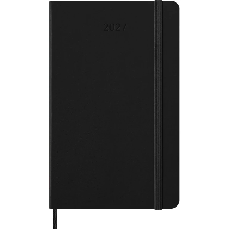 Kalendermärkmik Moleskine 2027 13x21cm, päev, kõvad kaaned, must