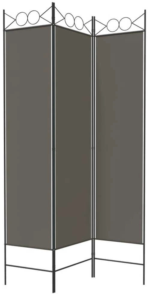 Kambario pertvara, 3 dalių, antracito, 120x200cm, audinys