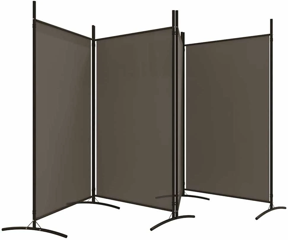 Kambario pertvara, 4 dalių, antracito, 346x180cm, audinys