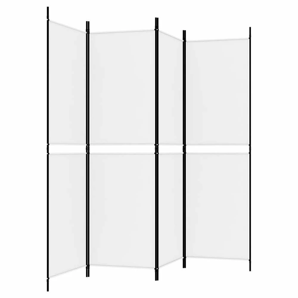 Kambario pertvara, 4 dalių, baltos spalvos, 200x180cm, audinys