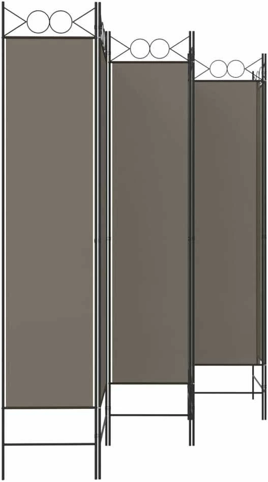 Kambario pertvara, 6 dalių, antracito, 240x200cm, audinys
