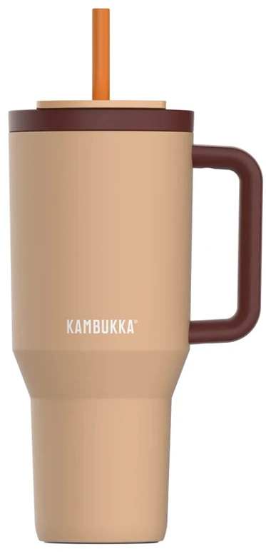 Termopuodelis su teleskopiniu šiaudeliu Kambukka Rio Tumbler 950ml Almond Dream