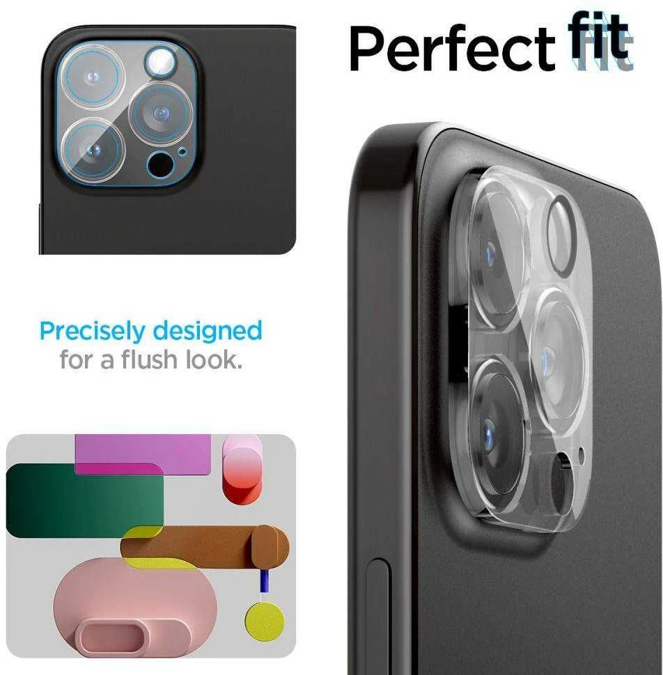 Kameros apsauga Apple iPhone 14 Pro / 14 Pro Max / 15 Pro / 15 Pro Max Spigen Optik. TR ”EZ FIT” Camera Protector 2-pack Clear