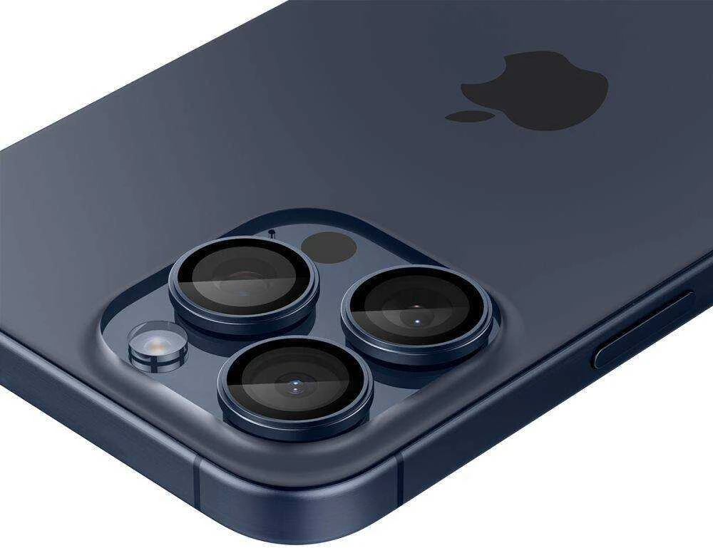 Spigen Optik.tR EZ Fit kameros apsauga skirta Apple iPhone 14 Pro / Pro Max / 15 Pro / Pro Max – Titanium Mėlyna 2 pcs.