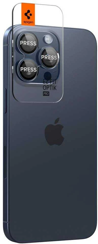 Spigen Optik.tR EZ Fit kameros apsauga skirta Apple iPhone 14 Pro / Pro Max / 15 Pro / Pro Max – Titanium Mėlyna 2 pcs.