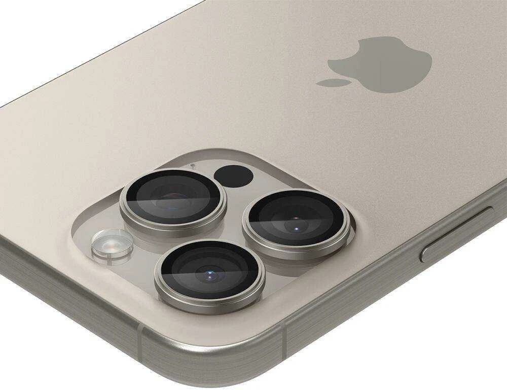 Kameros apsauga Apple iPhone 14 Pro / 14 Pro Max / 15 Pro / 15 Pro Max / 16 Pro / 16 Pro Max / 17 Pro / 17 Pro Max Spigen Optik.TR Camera Protector 2 vnt. Natural Titanium beige