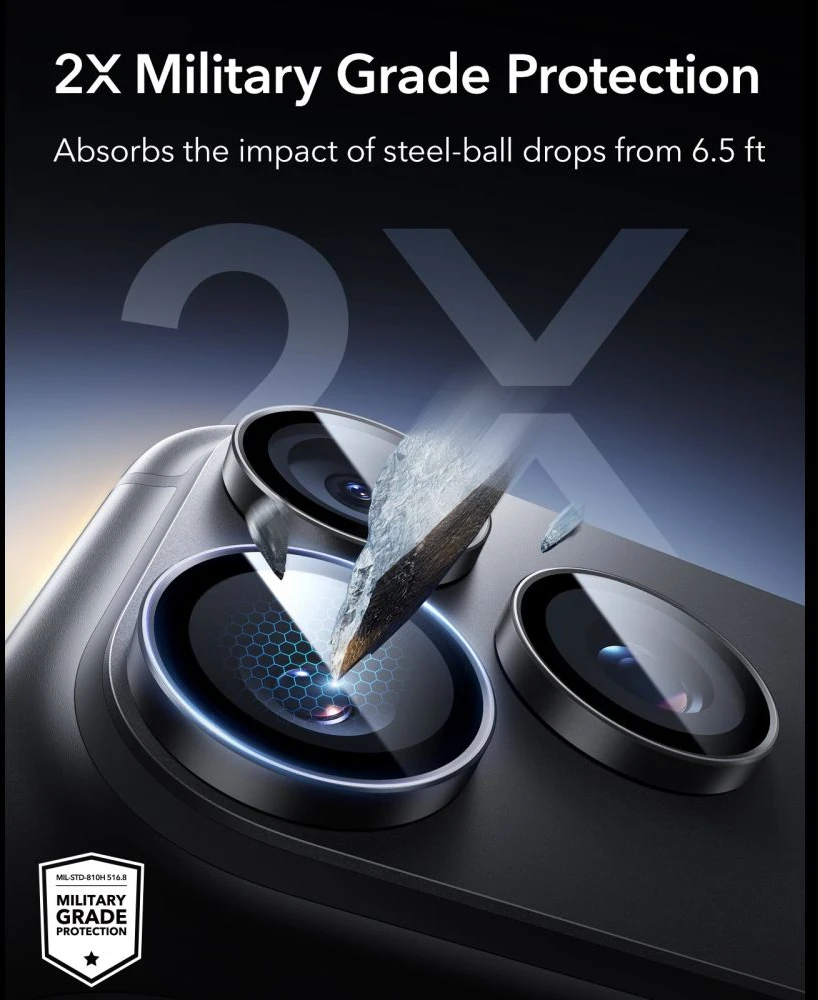 KAMEROS APSAUGA ESR ARMORITE CAMERA PROTECTOR iPhone 18 PRO / 18 PRO MAX JUODA