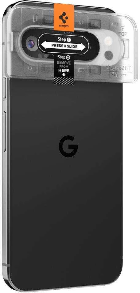 Kameros apsauga Google Pixel 9 Pro Spigen Optik. TR ”EZ FIT” kameros apsauga 2-pack Crystal Clear