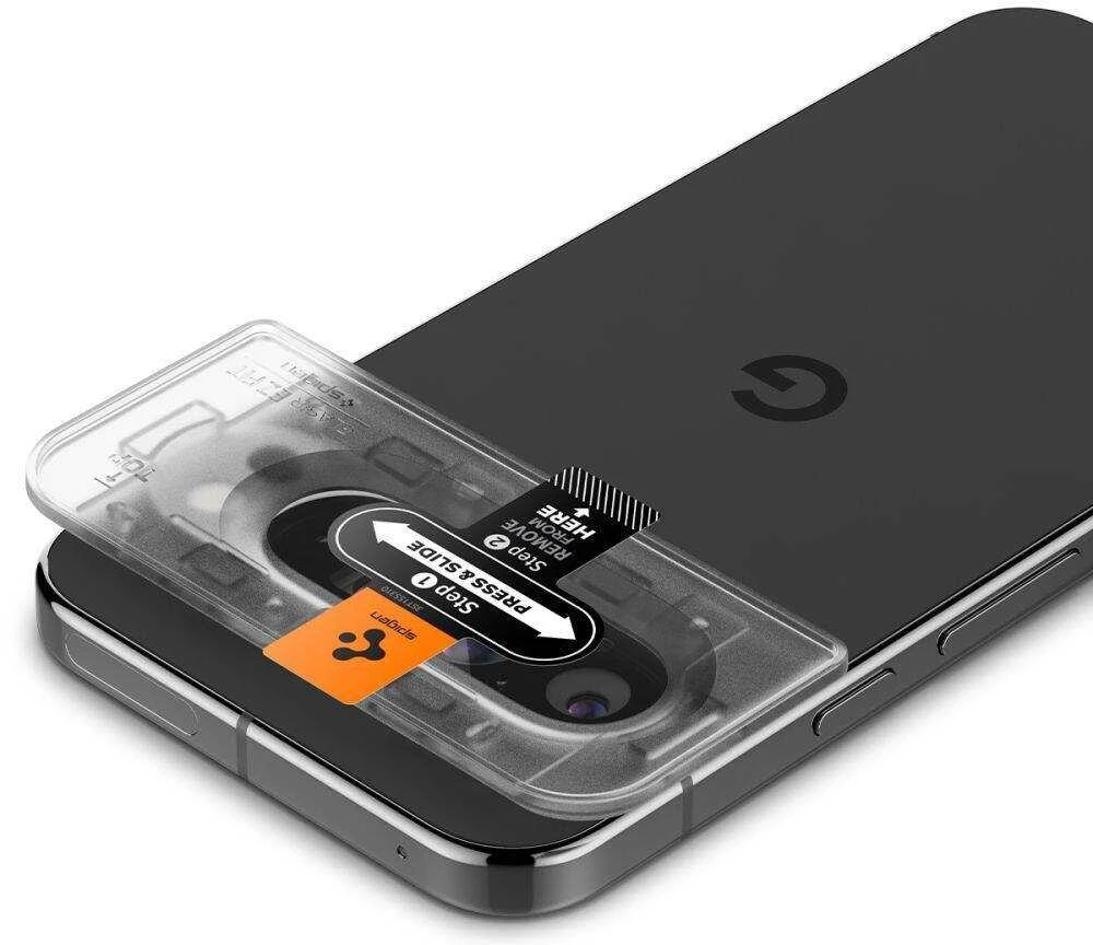 Kameros apsauga Google Pixel 9 Pro Spigen Optik. TR ”EZ FIT” kameros apsauga 2-pack Crystal Clear