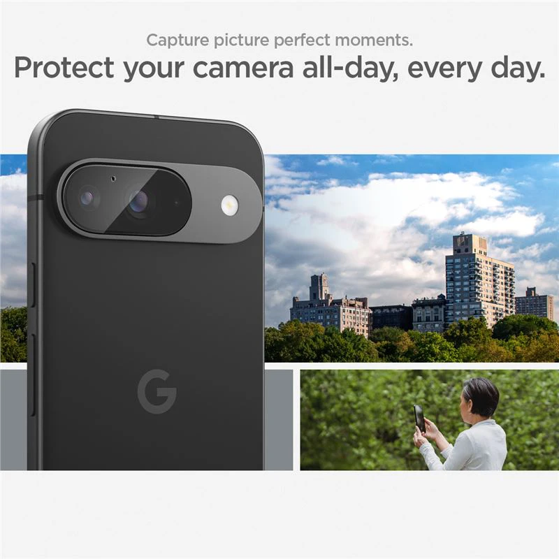 „Spigen Glass tR EZ Fit Optik“ 2 vnt., krištolo skaidrumo – „Google Pixel 9“