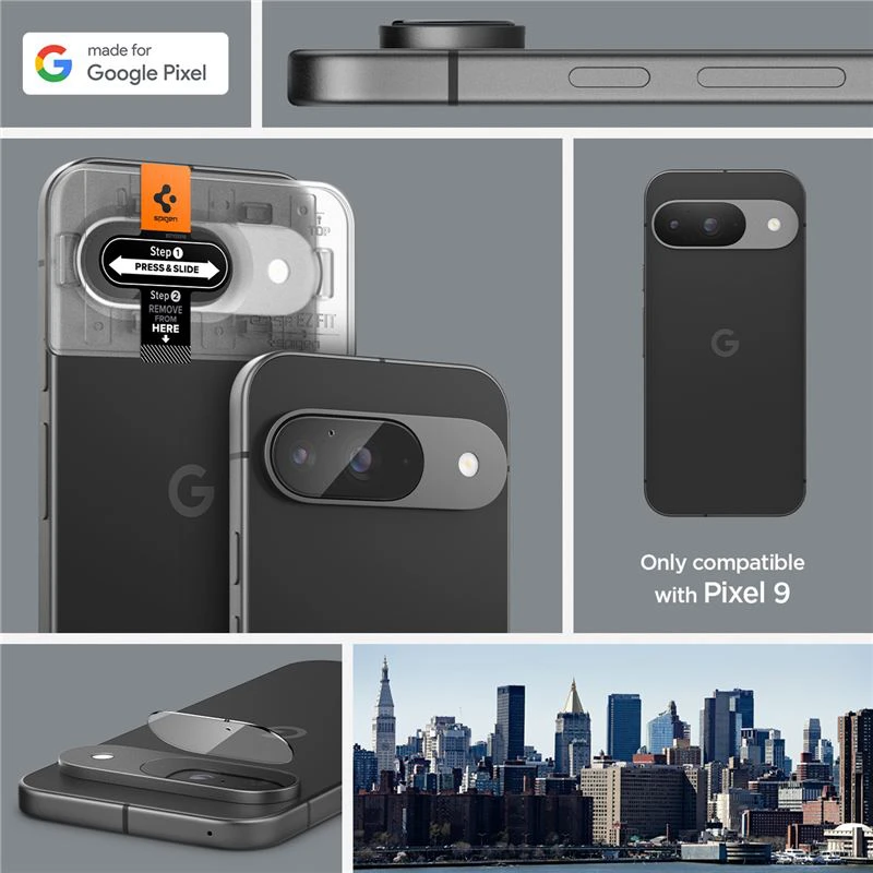 „Spigen Glass tR EZ Fit Optik“ 2 vnt., krištolo skaidrumo – „Google Pixel 9“