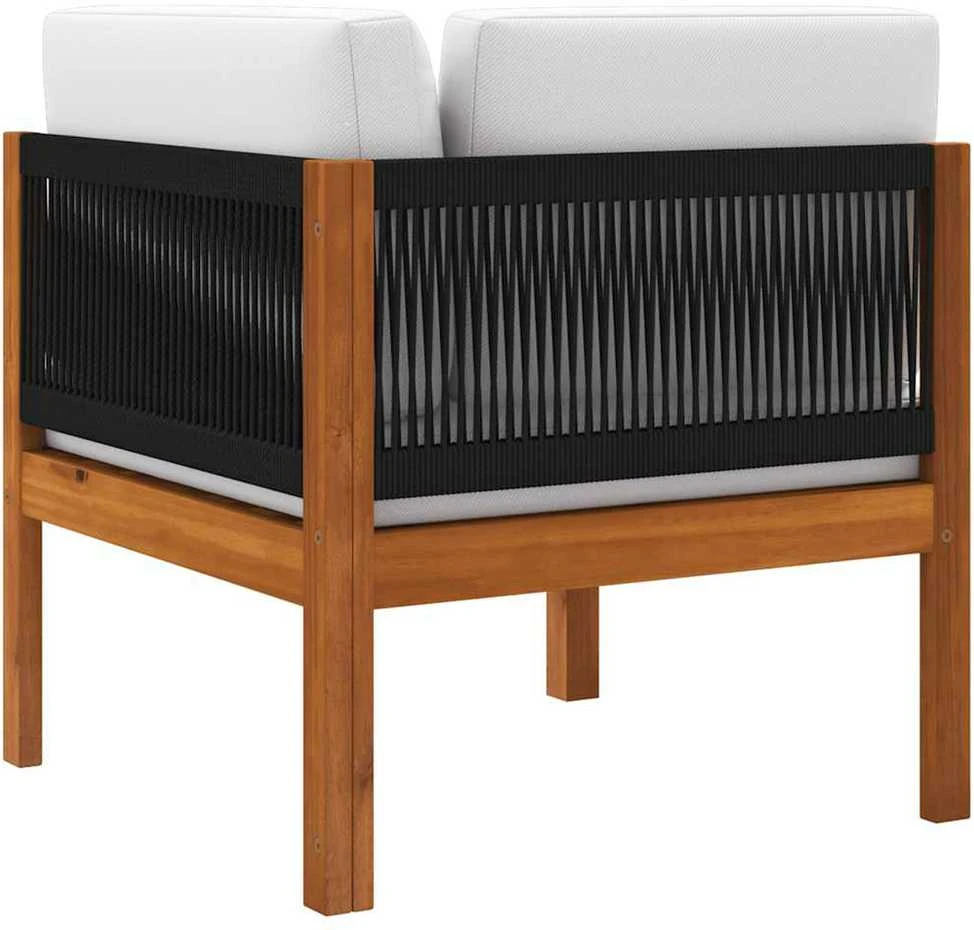 Kampinė sodo sofa su pagalvėlėmis, akacijos medienos masyvas
