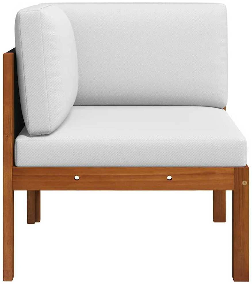 Kampinė sodo sofa su pagalvėlėmis, akacijos medienos masyvas