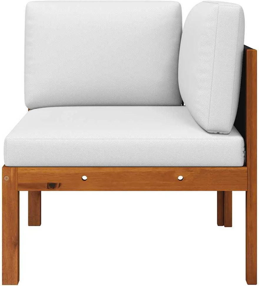 Kampinė sodo sofa su pagalvėlėmis, akacijos medienos masyvas