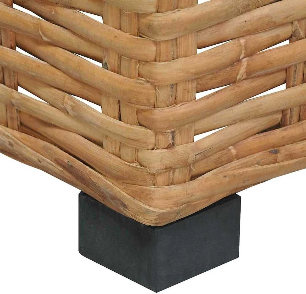 Kampinė sofa su pagalvėlėmis, natūralus ratanas