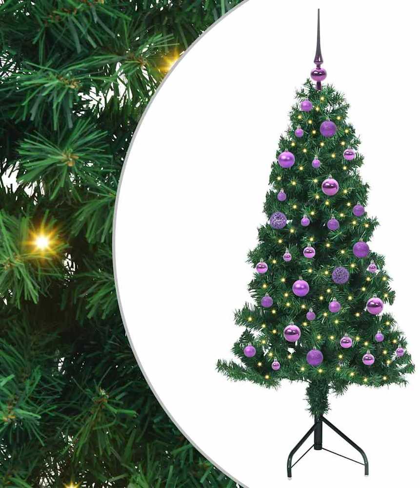 Kampinis dirbtinis Kalėdų medis Žalia 150 cm PVC ir metalas