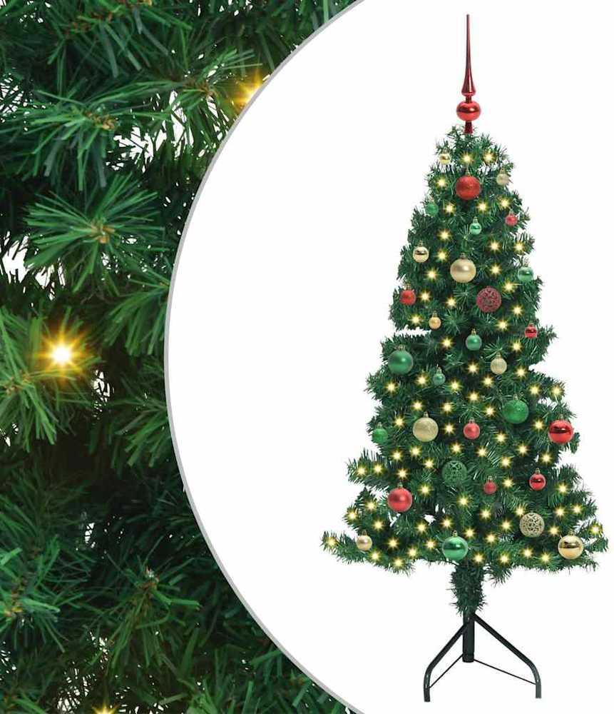 Kampinis dirbtinis Kalėdų medis Žalia 150 cm PVC ir metalas