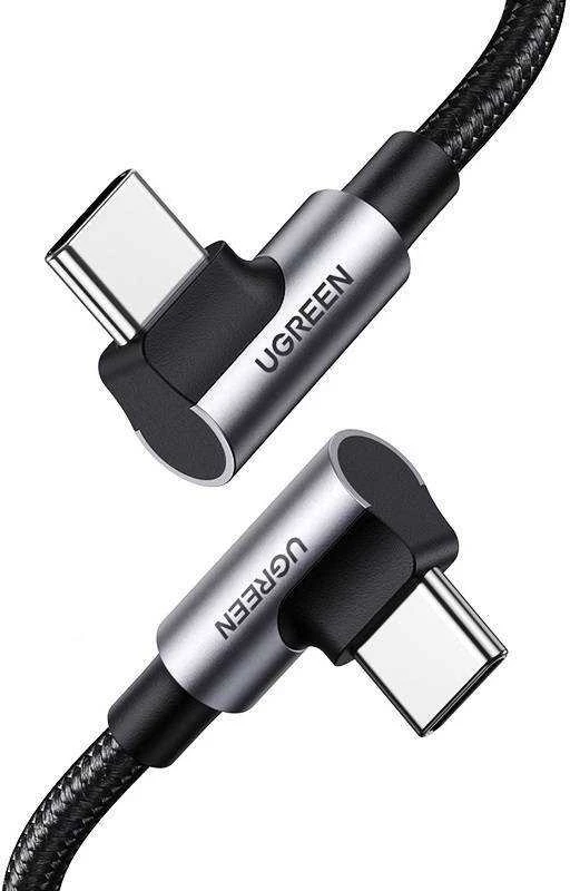 UGREEN US335 Kampinis USB-C kabelis 5A 100W 1m - Juodas