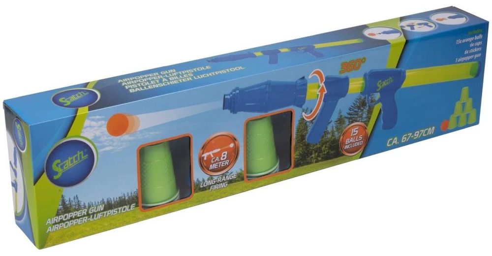 Scatch žaislinis pistoletas su kamuoliukais 67,5-97 cm