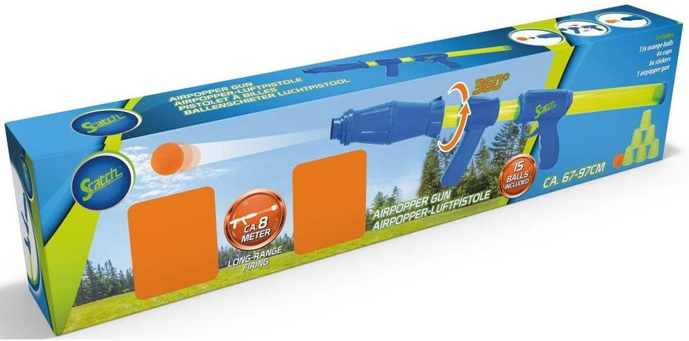 Scatch žaislinis pistoletas su kamuoliukais 67,5-97 cm