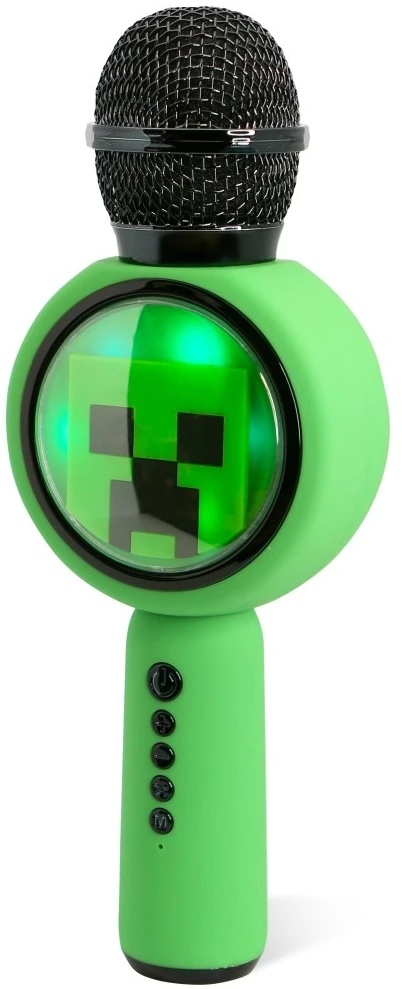 Karaoke mikrofonas LED su belaidžiu garsiakalbiu OTL Minecraft Creeper