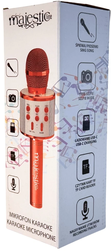 Karaoke microphone MajesticLine rožinės spalvos