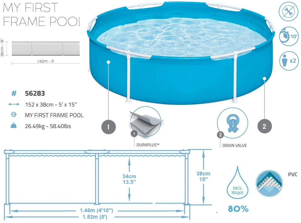 Karkasinis baseinas Bestway Steel Pro 56283