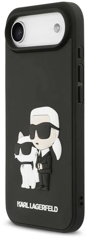 Karl Lagerfeld 3D Rubber Karl and Choupette dėklas skirtas iPhone Air juodos spalvos