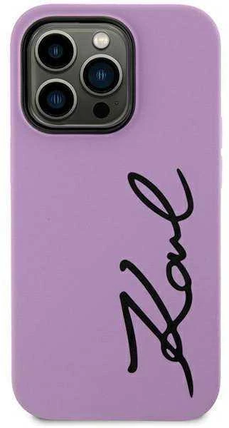 Karl Lagerfeld dėklas, skirtas iPhone 11 / Xr KLHCN61SKSVGU purpurinis kietas dėklas Silikoninis parašas