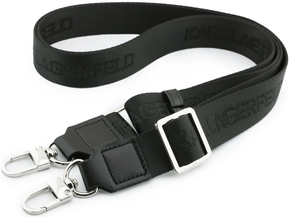 Karl Lagerfeld Big Strap Karl Metal Logo MagSafe dėklas skirtas iPhone 17 Pro juodos spalvos