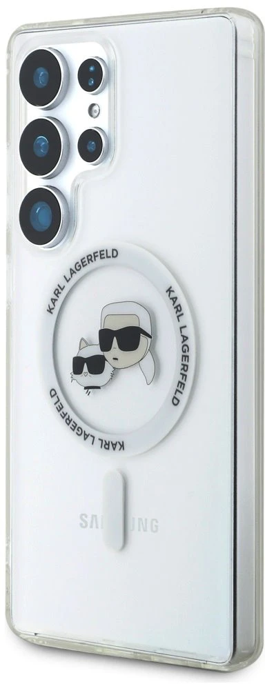 Karl Lagerfeld IML K&CH Heads MagSafe dėklas skirtas Samsung Galaxy S25 Ultra skaidrus