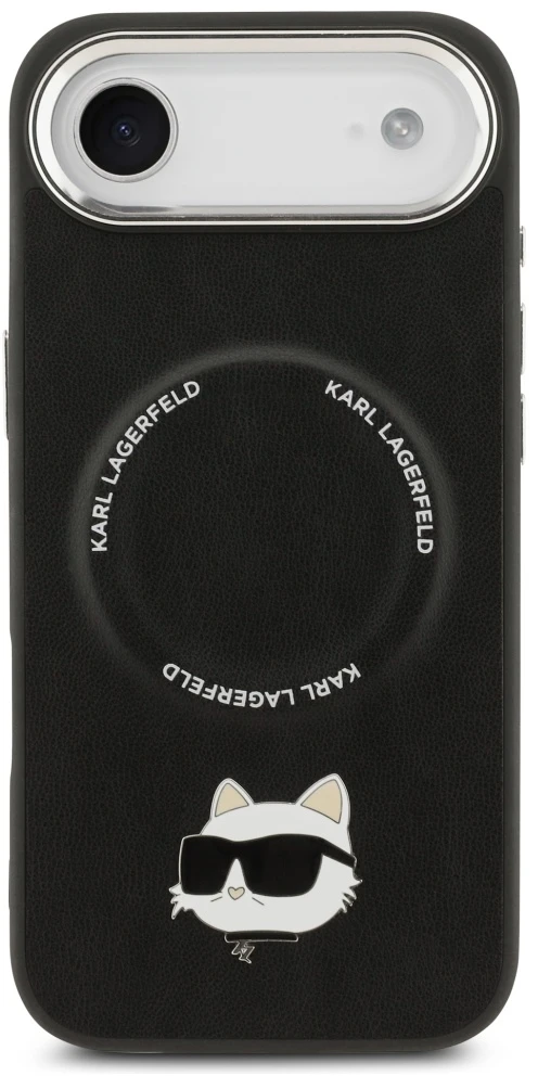 Karl Lagerfeld Choupette Pin MagSafe dėklas Apple iPhone Air juodos spalvos