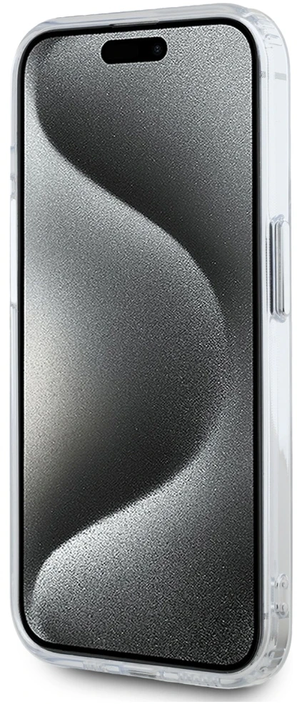 Dėklas Karl Lagerfeld IML Metal Karl Head MagSafe Apple iPhone 15 Pro Max baltos spalvos