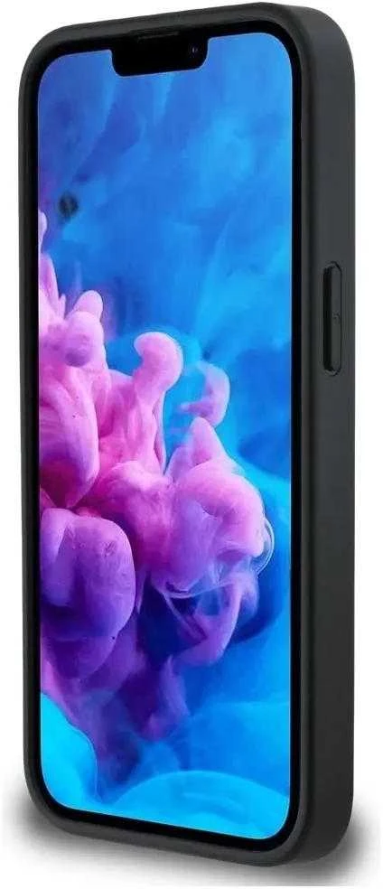 Karl Lagerfeld iPhone 16e dėklas su fiksuotais blizgučiais ir metaliniais smeigtukais – Juodas