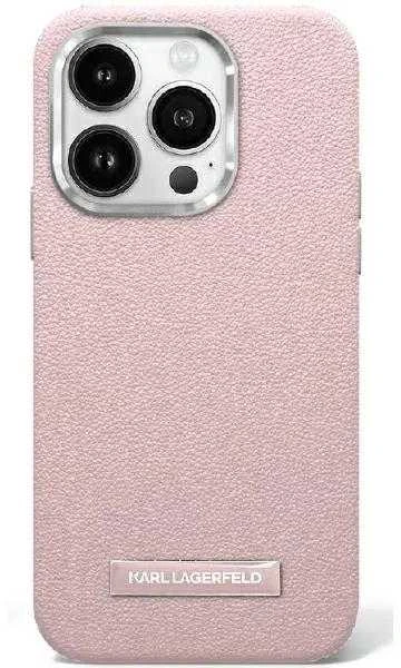 Karl Lagerfeld KLHMP16SPGMSRPP Apple iPhone 16 6.1″ rožinės spalvos kietas dėklas FW Metal Plate MagSafe