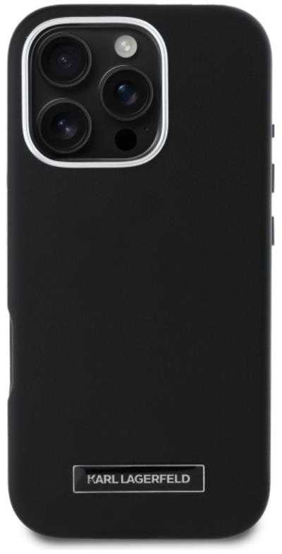 Karl Lagerfeld FW Metal Plate MagSafe - dėklas skirtas Apple iPhone 16 Pro juodas