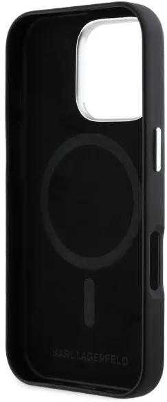 Karl Lagerfeld FW Metal Plate MagSafe - dėklas skirtas Apple iPhone 16 Pro juodas