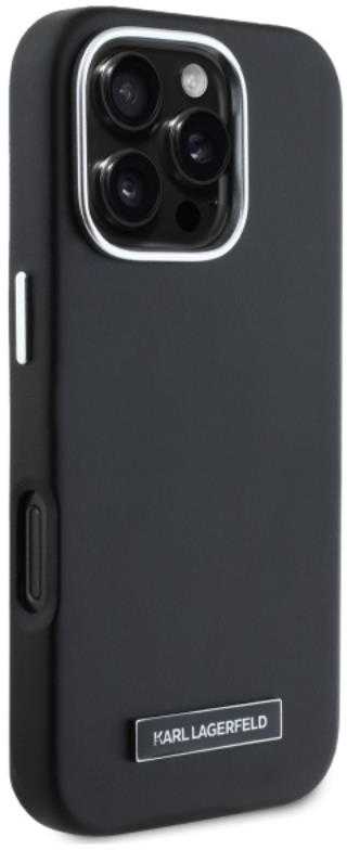 Karl Lagerfeld FW Metal Plate MagSafe - dėklas skirtas Apple iPhone 16 Pro juodas