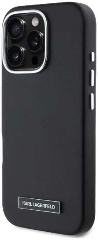 Karl Lagerfeld FW Metal Plate MagSafe - dėklas skirtas Apple iPhone 16 Pro juodas