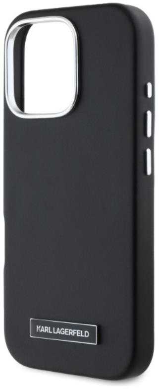 Karl Lagerfeld FW Metal Plate MagSafe - dėklas skirtas Apple iPhone 16 Pro juodas